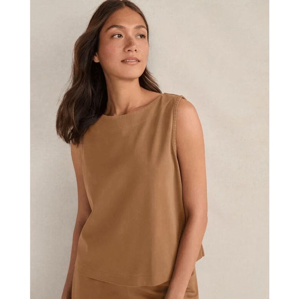 Haven Well Within $58 Sleeveless Tank Top Organic Cotton tan Womens XL NEW